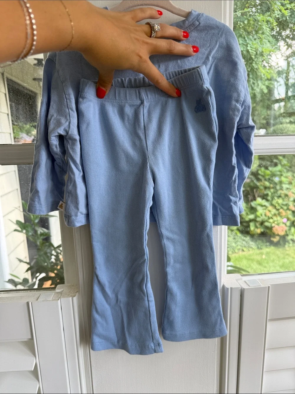 GAP Light Blue Toddler Matching Set with Sparkly Bow